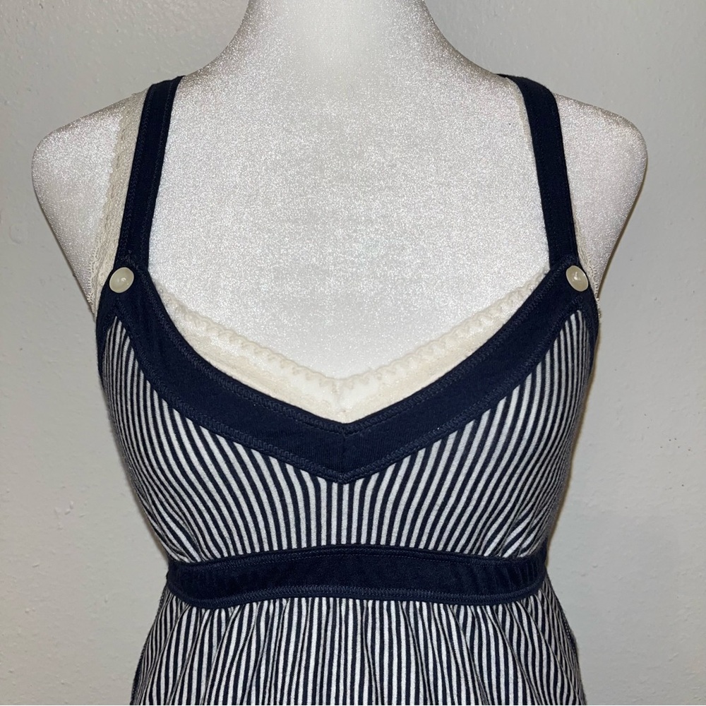 Vintage Y2K Abercrombie & Fitch 2000s Pinstriped Babydoll Tank Top - Picture 4 of 12